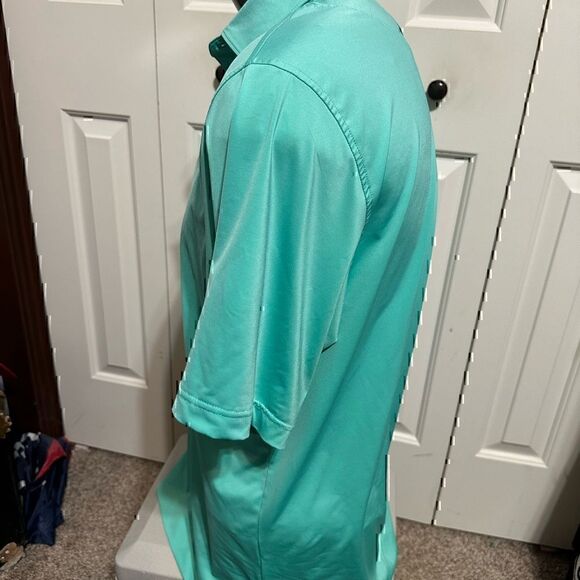 FootJoy Mens Medium Turquoise Short Sleeve Polo - Picture 2 of 5